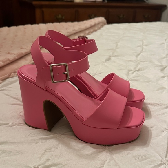 Soda Pink Platform Heels - Picture 1 of 11